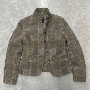 GAP Brown Plaid Women's patchwork jacket - size 8